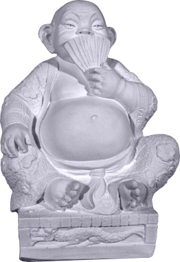 Buddha with Fan Plaster Statue