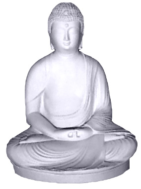 Sitting Buddha with Bead Cap Plaster Statue