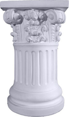Ionic Round Base Plaster Pedestal
