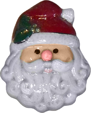 Santa Eyes Open Plaster Jewelry Pin