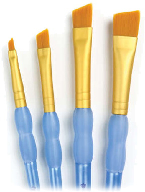 GOLDEN TAKLON 4 PC ANGULAR BRUSH SET - Royal Langnickel