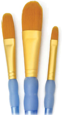 GOLDEN TAKLON 3 PC FILBERT WASH BRUSH SET - Royal Langnickel