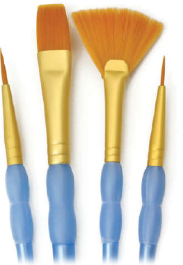 GOLDEN TAKLON 4 PC VARIETY BRUSH SET - Royal Langnickel