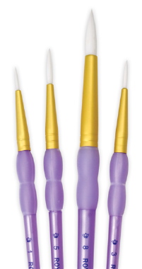 White Taklon 4 pc Round Artist Brush Set - Royal Langnickel