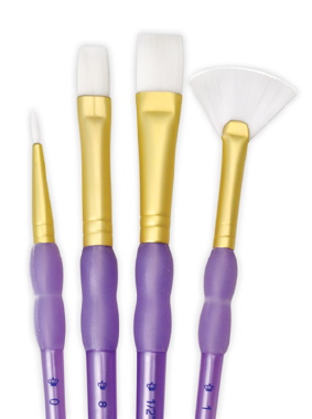 White Taklon 4 pc Variety Artist Brush Set - Royal Langnickel