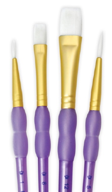 WhiteTaklon 4 pc Round Shader Artist Brush Set - Royal Langnickel