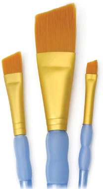 GOLDEN TAKLON 3 PC ANGULAR BRUSH SET - Royal Langnickel