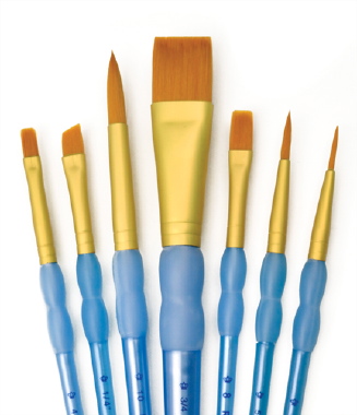 Golden Taklon 7 Pc Flat Variety Brush Set - Royal Langnickel
