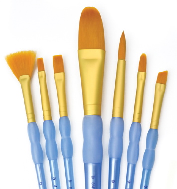 Golden Taklon 7 Pc Oval Variety Brush Set - Royal Langnickel