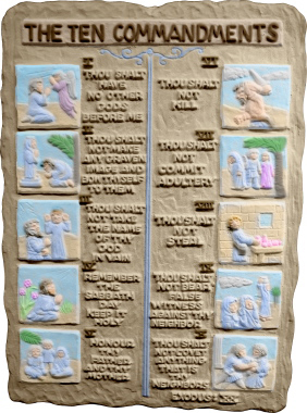 Ten Commandments Plaster Plaque