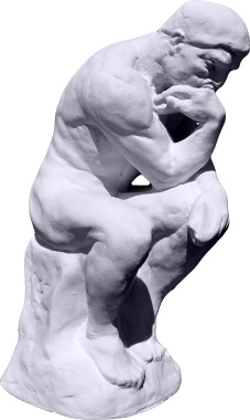 Thinker Plaster Statue Large