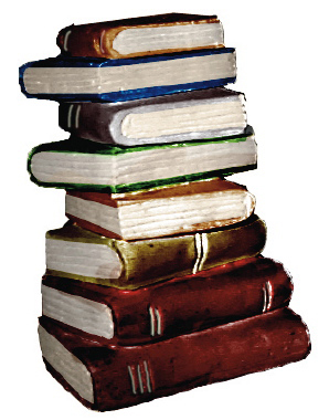 Stack of Books Plaster Statue