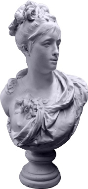 Roman Lady Bust Plaster Statue XL