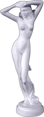 Nude with Arms up Plaster Statue Small