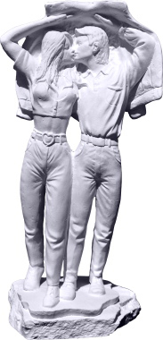 Young Love Plaster Statue