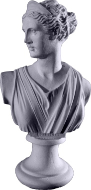 Diana Miniature Bust Plaster Statue