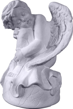 Cherub Resting Plaster Statue