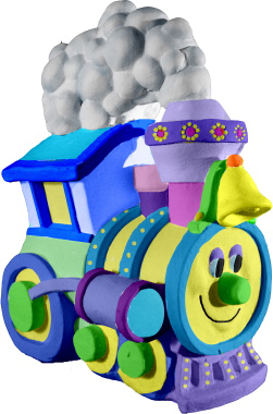 Happy Train Plaster Statue