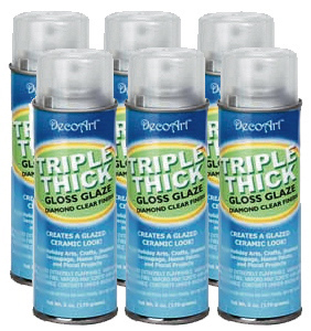 Triple Glaze Spray six pack of 6 ounce cans - By DecoArt