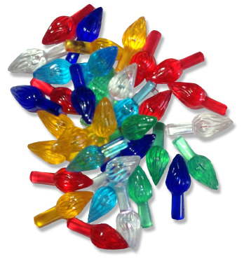 Plastic Twist Lite Tree Bulbs Medium - for Plaster or Ceramic Trees