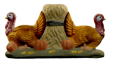 Twin Turkey Plaster Toothpick Holder