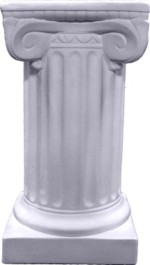 Wide Ionic Plaster Pedestal 13