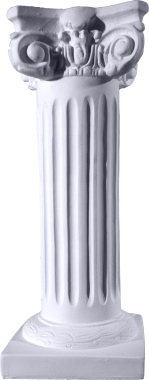 Wide Ribbed Ionic Plaster Pedestal 11