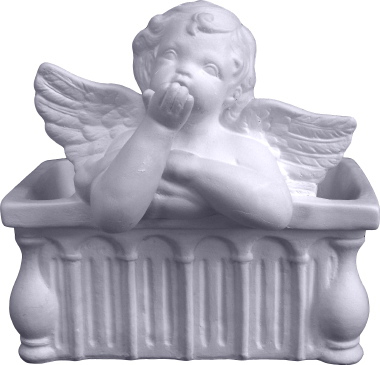 Cherub Blowing Kiss  Plaster Vase