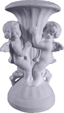 Two Cherubs  Plaster Vase