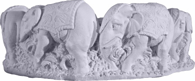 Elephants Go Round  Plaster Vase