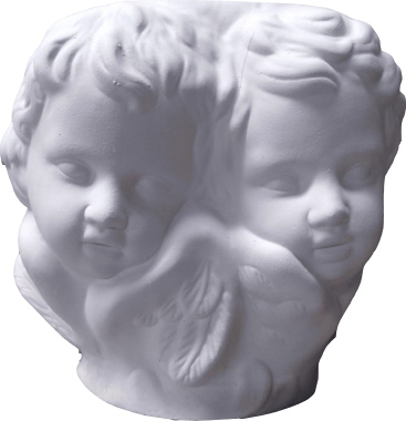 Two Sleeping Cherub Faces Vase