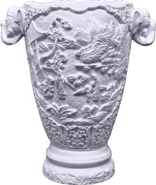 Oriental Elephant Handle  Plaster Vase