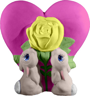 Bunny Heart Plaster Vase