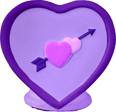 Double Heart  Plaster Vase
