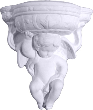 Cherub Plaster Wall Vase Left