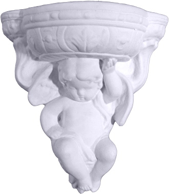 Cherub Plaster Wall Vase Right