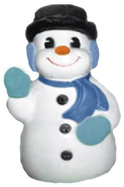Snowman Waving Plaster Statue