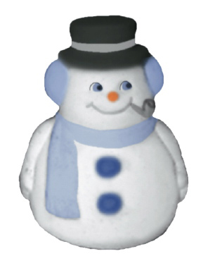 Roly Poly Snowman Plaster Statue