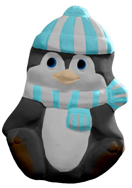 Winter Penguin Boy Plaster Plaque