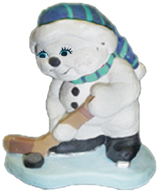 Hockey Snowman Plaster Statue