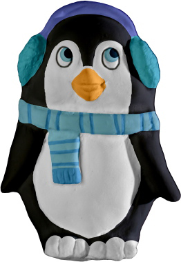 Penguin with Scarf Plaster Plaque