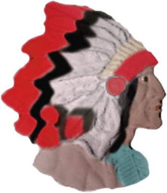Indian Chief Face Plaster Plaque flat