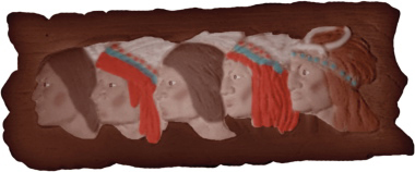 Indian Tribe Wood Carving Plaster Plaque